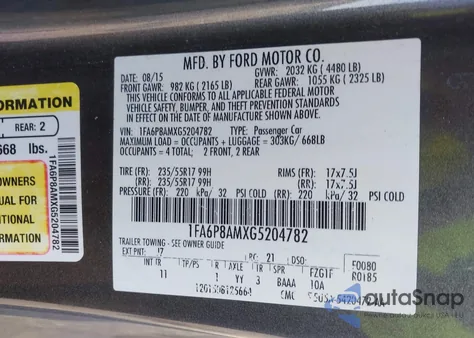 2016 Ford Mustang from USA, damaged, VIN 1FA6P8AMXG5204782